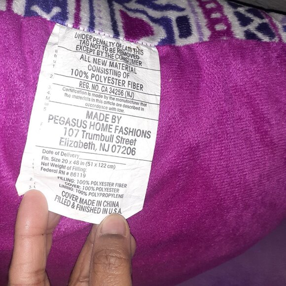 Purple/White Aztec Design Body Pillow & Purple Plush Poodle Bed Rest Pillow - Picture 11 of 13